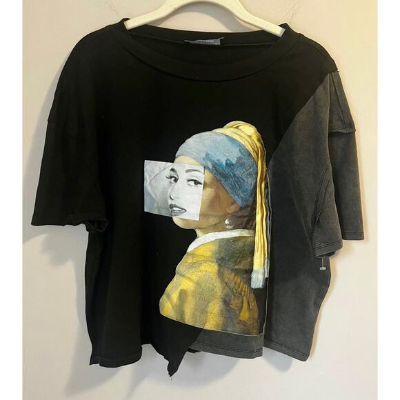 Akira Look This Way Graphic Tee in Black and Dark Grey Women's sz. L - Picture 4 of 9